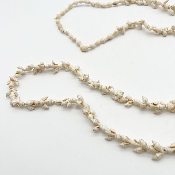 Shell Necklace Vintage Seashell Hawaiian Long Single Strand Wrap 52” Natural - Picture 5 of 7